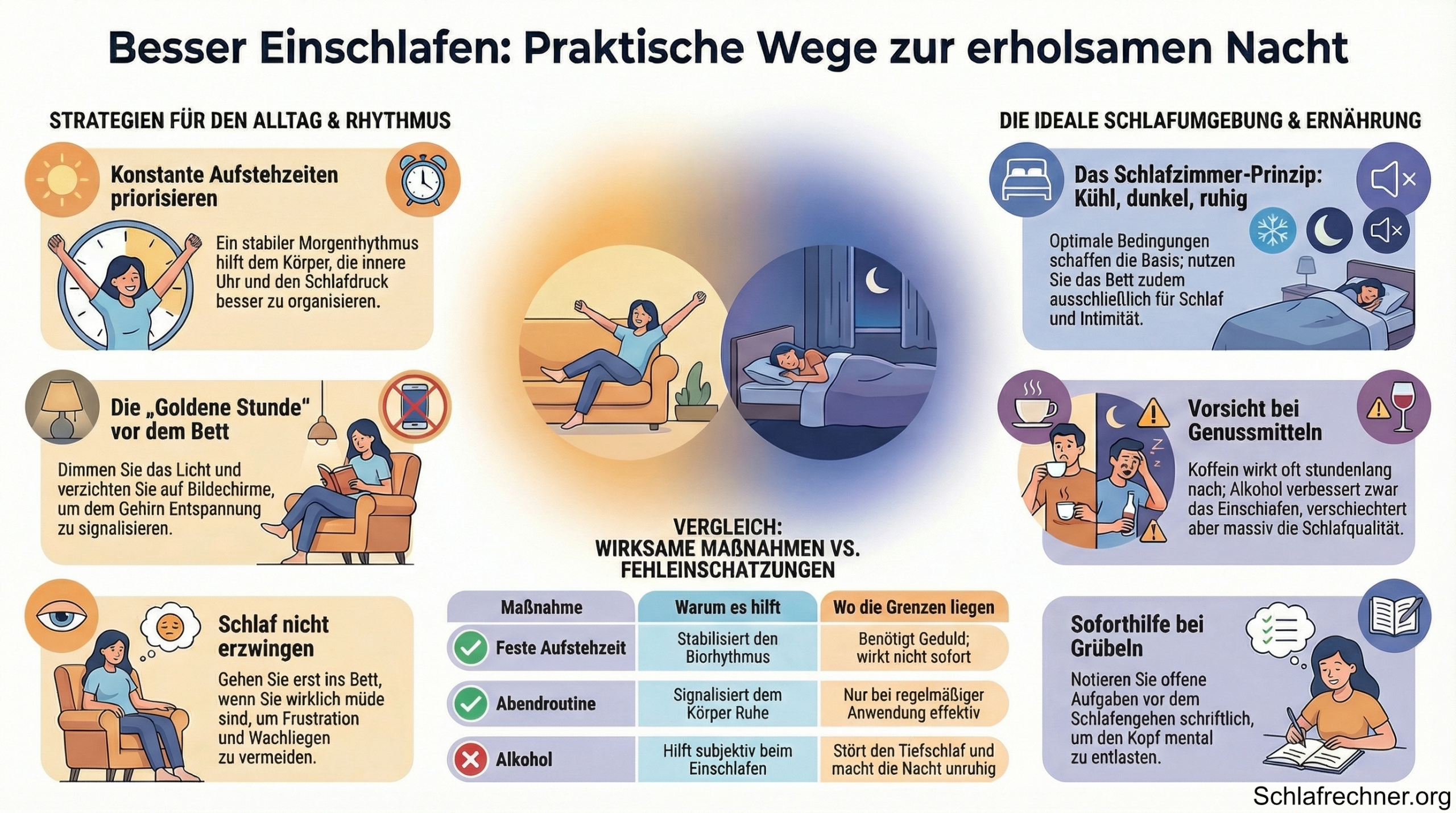 Infografik: Besser Einschlafen